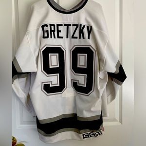 Vintage Wayne Gretzky kings jersey with Stanley cup and CCM embroidery
